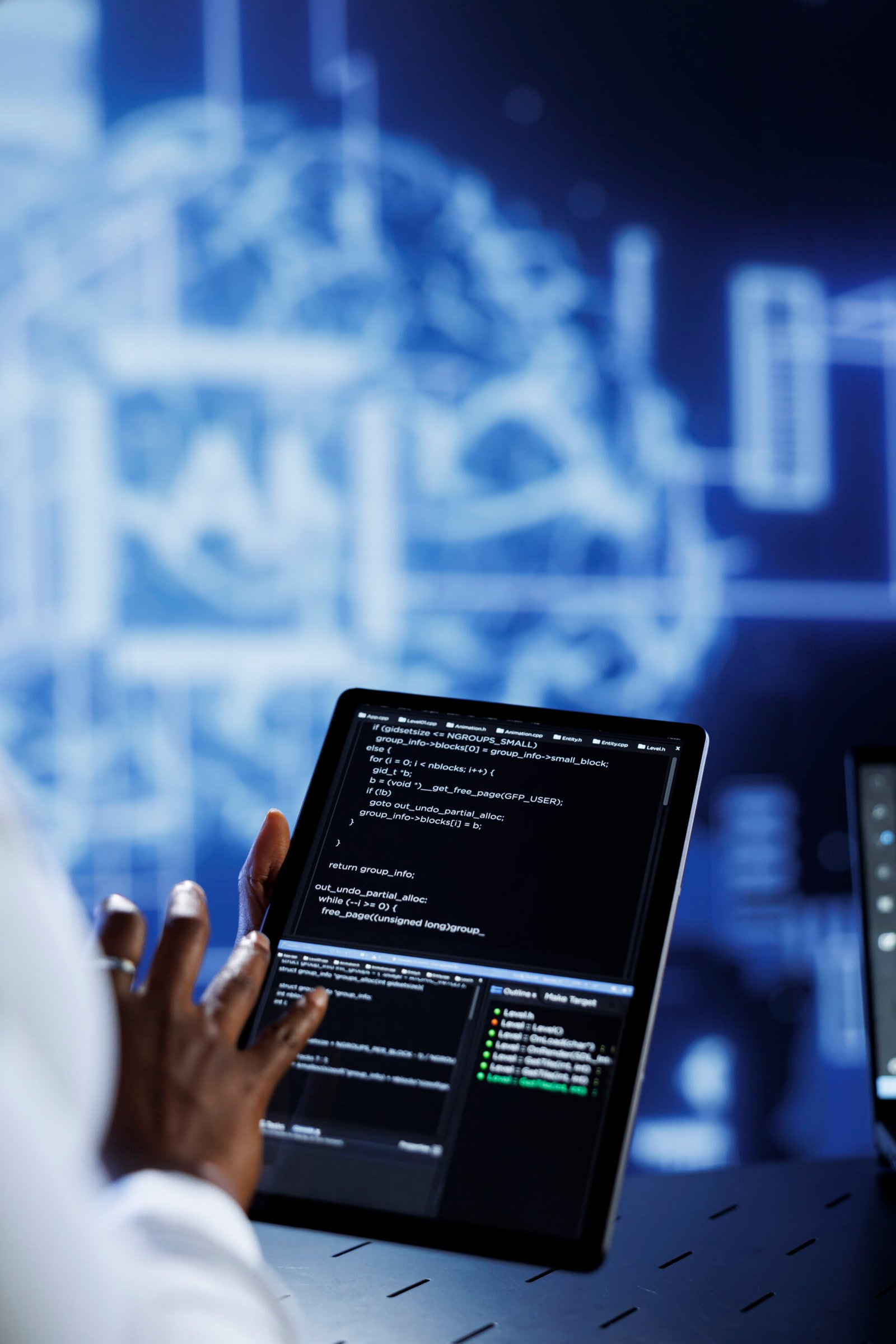 IT expert updating AI systems